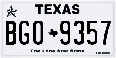 TX license plate BGO9357