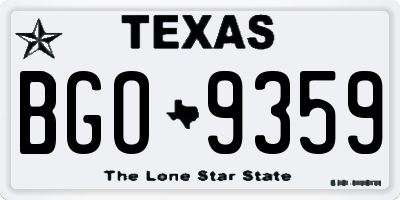 TX license plate BGO9359
