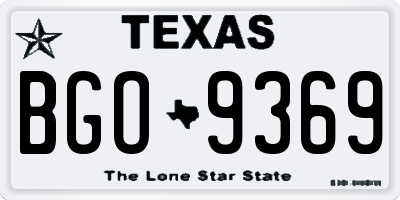 TX license plate BGO9369