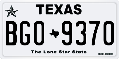 TX license plate BGO9370