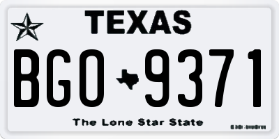 TX license plate BGO9371