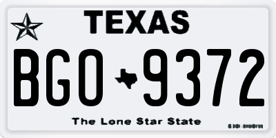 TX license plate BGO9372