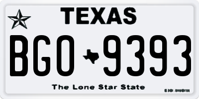 TX license plate BGO9393