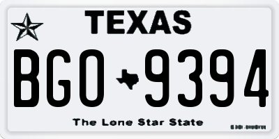 TX license plate BGO9394