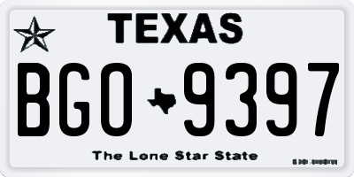 TX license plate BGO9397