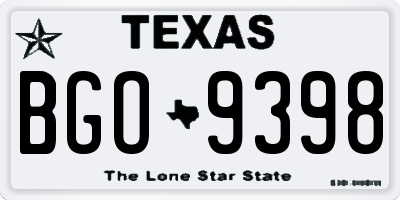 TX license plate BGO9398