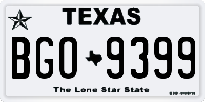 TX license plate BGO9399