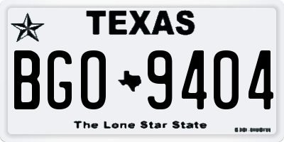 TX license plate BGO9404