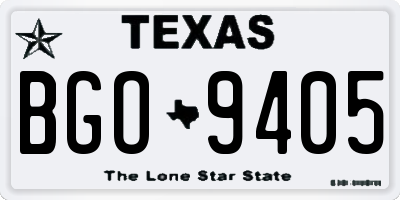 TX license plate BGO9405