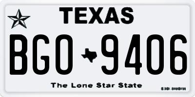 TX license plate BGO9406