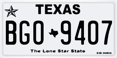 TX license plate BGO9407