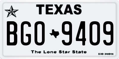 TX license plate BGO9409