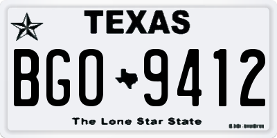 TX license plate BGO9412