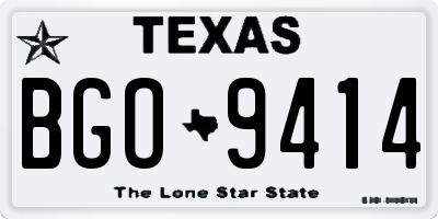 TX license plate BGO9414