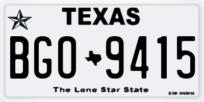 TX license plate BGO9415