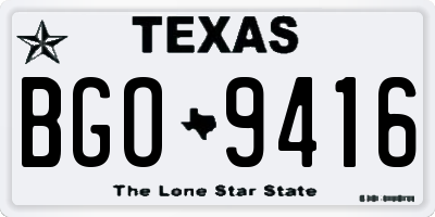TX license plate BGO9416