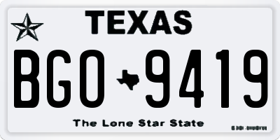 TX license plate BGO9419