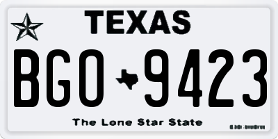 TX license plate BGO9423