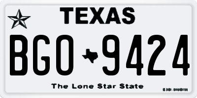 TX license plate BGO9424