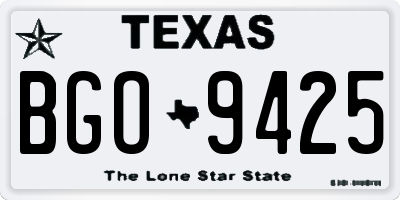TX license plate BGO9425