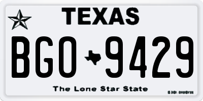 TX license plate BGO9429