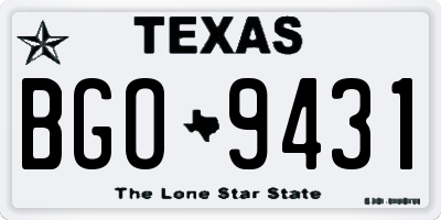 TX license plate BGO9431
