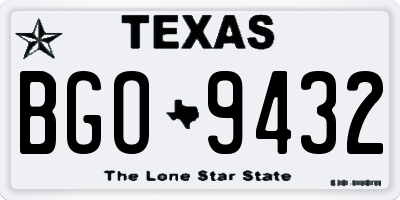 TX license plate BGO9432