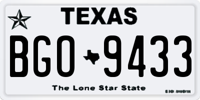 TX license plate BGO9433
