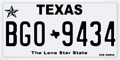 TX license plate BGO9434