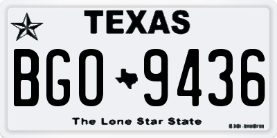 TX license plate BGO9436