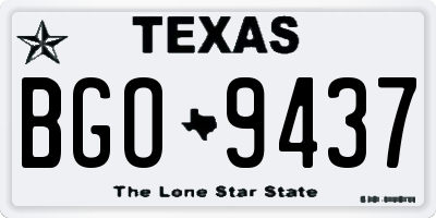 TX license plate BGO9437
