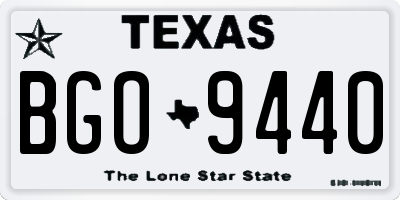 TX license plate BGO9440