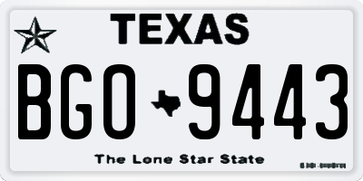 TX license plate BGO9443