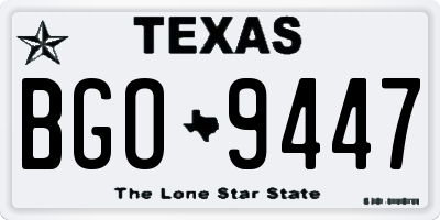TX license plate BGO9447
