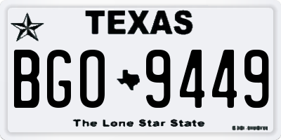 TX license plate BGO9449