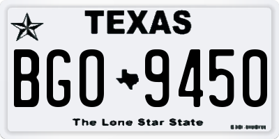 TX license plate BGO9450