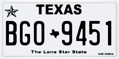 TX license plate BGO9451