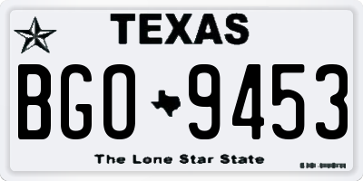 TX license plate BGO9453