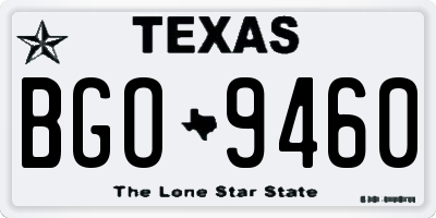 TX license plate BGO9460
