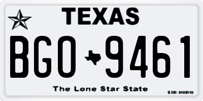 TX license plate BGO9461