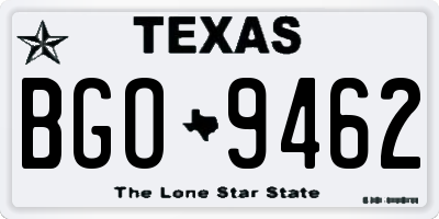 TX license plate BGO9462