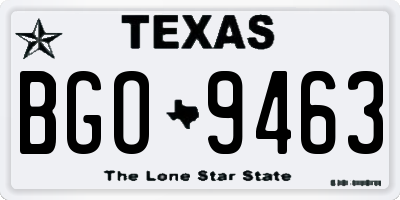 TX license plate BGO9463