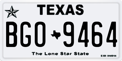 TX license plate BGO9464