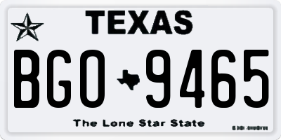TX license plate BGO9465