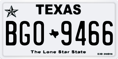 TX license plate BGO9466