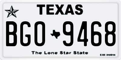 TX license plate BGO9468
