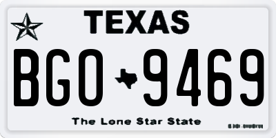 TX license plate BGO9469