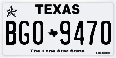TX license plate BGO9470