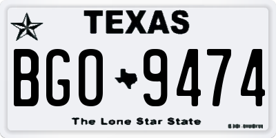 TX license plate BGO9474