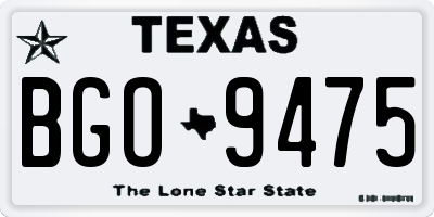 TX license plate BGO9475